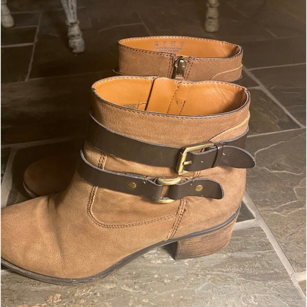 Franco Sarto Brown Leather Ankle Boots